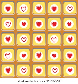 Vector illustration of Valentine's Day background, decorated with beautiful hearts.