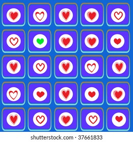 Vector illustration of Valentine's Day background, decorated with beautiful hearts.