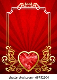 Ilustración vectorial - Antecedentes del día de San Valentín con gemas