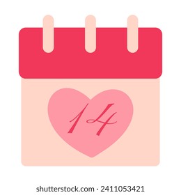 Vector illustration with Valentine's day calendar