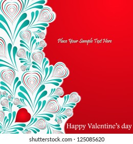 Vector illustration. Valentine's day card with hearts