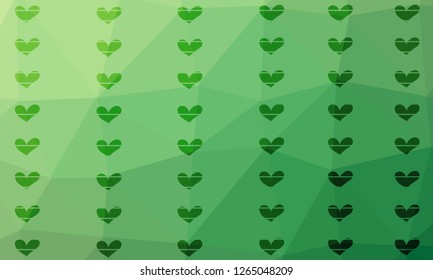Vector Illustration of a Valentines Day Card and  polygon background - Vector
