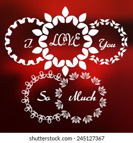Vector Illustration of Valentine's Day Card for Design, Website, Background, Banner. Template for Valentine. Beautiful Logo for Love with leaf