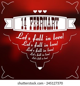 Vector Illustration of Valentine's Day Card for Design, Website, Background, Banner. Template for Valentine. Beautiful Logo for Love with heart and ribbon
