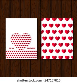 Vector Illustration of Valentine's Day Card for Design, Website, Background, Banner.  Brochure Template for Valentine. Beautiful Logo for Love with heart