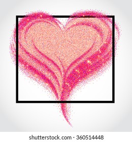 Vector Illustration of Valentine's day card for Design, Website, Background, Banner. Heart Element Template for Shiny Pink Love Valentine or Invitation to Marriage