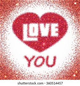 Vector Illustration of Valentine's day card for Design, Website, Background, Banner. Heart Element Template for Shiny Pink Love Valentine or Invitation to Marriage