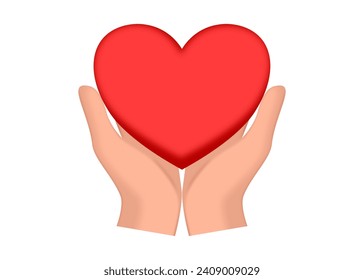 Vector illustration of a Valentine's Day concept with amorous hearts that reach a message of love and care.