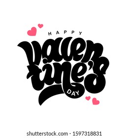 Vector illustration. Valentine's day vector design for greeting cards and posters. The inscription is made by hand, lettering.