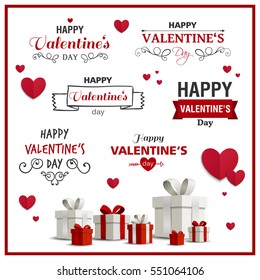 Vector Illustration of Valentines Day Design Elements