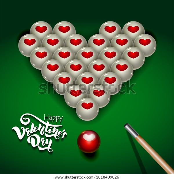 Vector Illustration Valentines Day Fans Billiards Stock Vector (Royalty ...