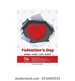 Vector Illustration of Valentines day flyer poster template design