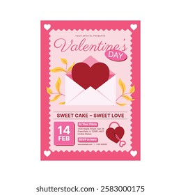 Vector illustration of Valentine's day flyer poster template design