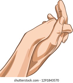 Vector illustration for Valentine's day in the form of two hands holding each other