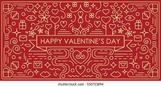 Vector Illustration Valentines Day Greeting Card Stock Vector (Royalty