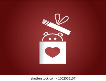 Vector illustration of Valentine's Day greetings card template