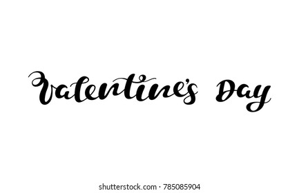 Vector illustration Valentines day. Hand lettering Valentines day  for cover, banner, poster, card, billboard, sticker, flyer. Calligraphic design. Text background. 