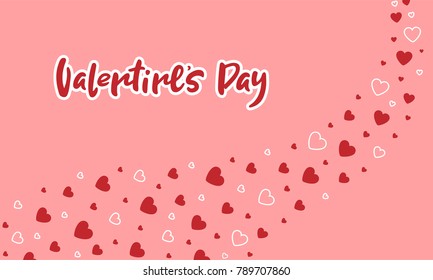 Vector illustration Valentines day. Hand lettering Valentines day  for cover, banner, poster, card, billboard, sticker, flyer. Calligraphic design. Text background.