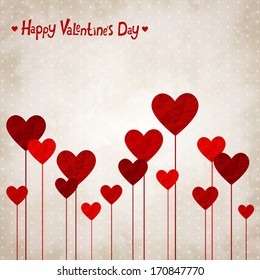 Vector illustration for Valentines day with the heart of crumpled paper