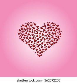 Vector Illustration of Valentine's day Heart for Design, Website, Background, Banner. Red Symbol of Love Element for wedding Template