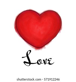 Vector illustration of Valentine's Day heart in sketch marker style