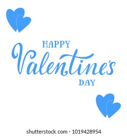 Vector illustration for Valentine's Day with hearts. Happy Valentines Day romantic greeting card, typography poster with copy space. EPS 10.