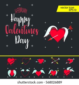 Vector illustration - valentine's day icon set. Love, Valentine's day, dating, romance and more, thin line icons set, vector illustration