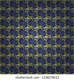 Vector illustration. Valentine':s day. Love repeated backdrop for girl, textile, clothes, wrapping paper. Romantic seamless. Sketch heart elements on blue, black and neutral colors.