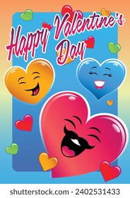 Vector illustration of Valentine's day love hearts