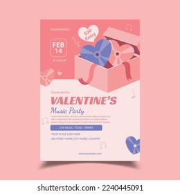 Vektorgrafik des Valentinstag-Partyfliegers