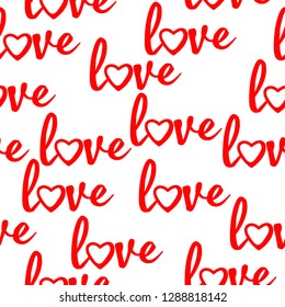 
vector illustration of valentines day pattern, inscription love