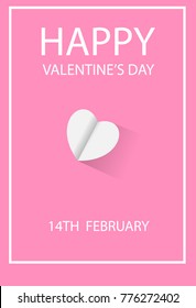 Vector Illustration of A valentine's day poster with a paper heart