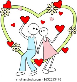 Vector illustration for valentines day. Romance of love.