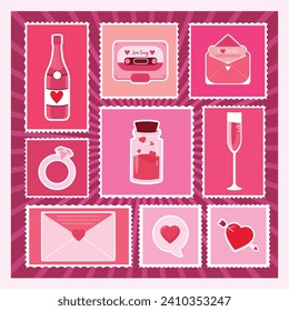 Vector illustration Valentines day sale call-outs special offers assets editable template