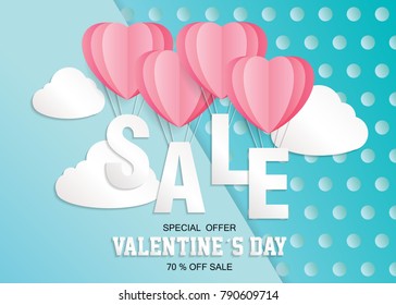 Vector Illustration of a Valentines Day Sale poster.