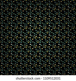 Vector illustration. Valentines day seamless background. Unusual designs. Cute hearts love on black, blue and yellow colors on nice background.