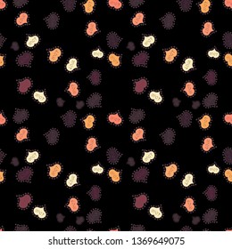 Vector illustration. Valentine':s Day seamless with purple, brown and black hearts on background.