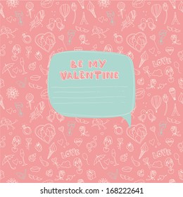 Vector illustration of Valentine's Day seamless pattern with place for your text message