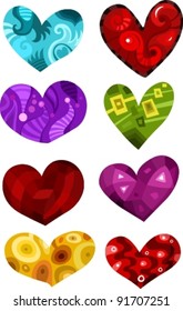 vector illustration of a Valentines day set