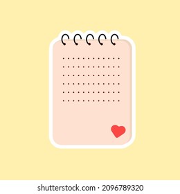 Vektorgrafik zum Valentinstag. Aufkleber für Valentinstag. Aufkleber für Kalender oder Notizbuch im Flachstil. Grußkarte mit Liebe.