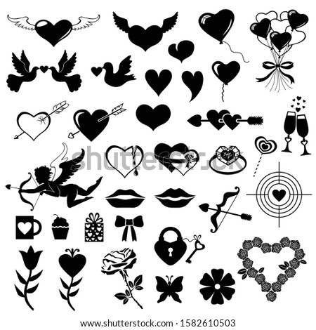 Vector illustration of Valentines day symbol set