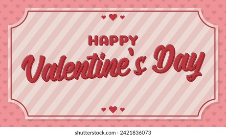 Vector Illustration of Valentine's Day Template. Valentine Poster Card Romantic Romance Love
