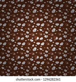 Vector illustration. Valentines Day. Typography lettering poster. Pattern for wrapping. Repeating texture. Brown, white and gray seamless heart pattern.
