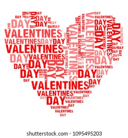 Vector illustration of Valentines Day word cloud