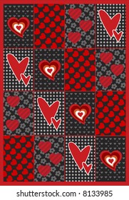 Vector illustration of Valentines hearts