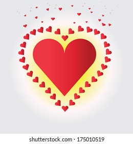  Vector illustration of valentine's hearts with a nice background