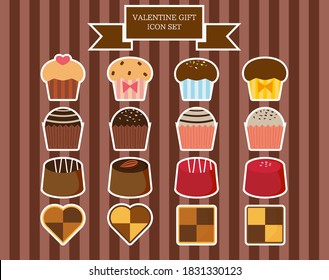 Vector illustration of Valentine's sweets. Chocolate. Present