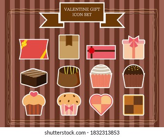 Vector illustration of Valentine's sweets. Chocolate. Present