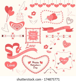 vector illustration of Valentines'd Day designing element