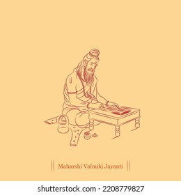 vector illustration of Valmiki Jayanti Greetings Card